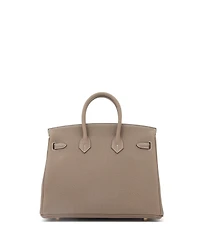 Pre-Owned Hermes Birkin 25 Handbag Grey Togo with Gold Hardware