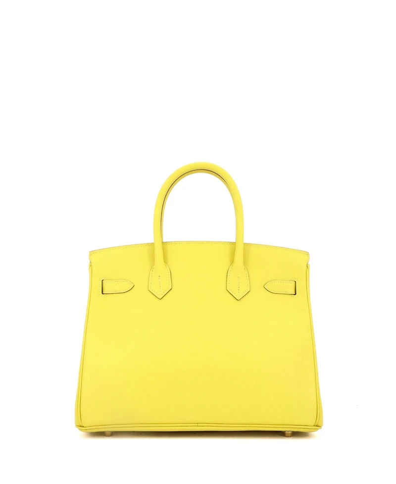 Pre-Owned Hermes Birkin 30 Handbag Yellow Epsom with Gold Hardware