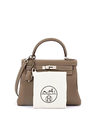 Pre-Owned Hermes Kelly Handbag Grey Togo with Palladium Hardware