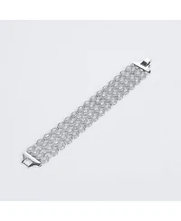 Bling Jewelry Art Deco Style Jewelry Cz Marquise Cubic Zirconia 4 Row Wide Tennis Bracelet Rhodium Plated 7.5 Inches. Perfect Formal Party.