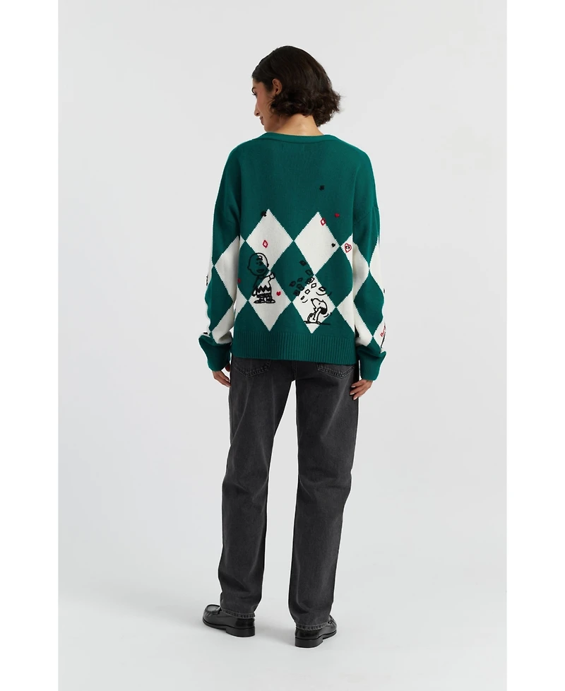 Chinti & Parker Women's Wool Cashmere Peanuts Poker Cardigan