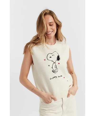 Chinti & Parker Women's Wool Cashmere Snoopy Anniversary Tank