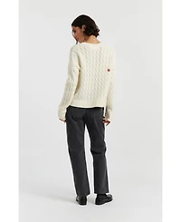 Chinti & Parker Women's Wool Cashmere Snoopy Cable Sweater