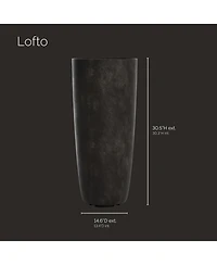 Cosapots Lofto Tall Planter – Stone Finish Fiberglass Indoor/Outdoor and Weather-Resistant Large D x H