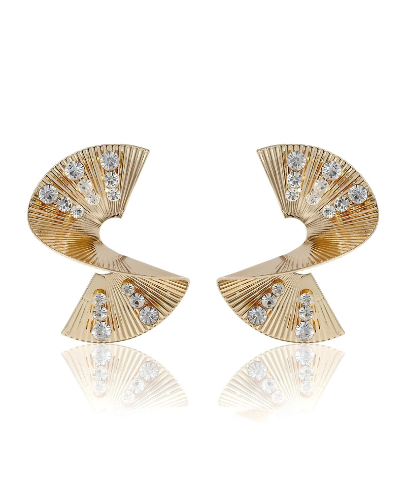 BCBGeneration Sculpted Fan Crystal Earrings