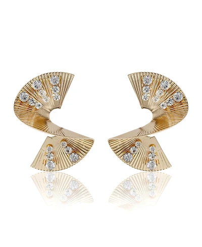BCBGeneration Sculpted Fan Crystal Earrings