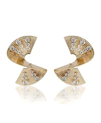 BCBGeneration Sculpted Fan Crystal Earrings