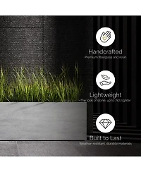 Cosapots Lonno Long Rectangular Planter - Brown Stone Finish