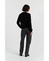 Chinti & Parker Women's Wool Cashmere Snoopy Peek Cardigan