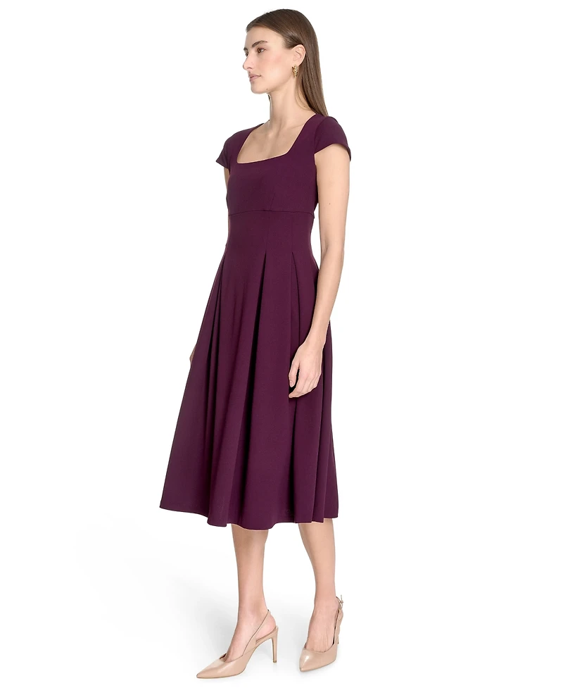 Calvin Klein Women's Scuba Crepe Square-Neck Fit & Flair Dress