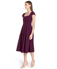 Calvin Klein Women's Scuba Crepe Square-Neck Fit & Flair Dress