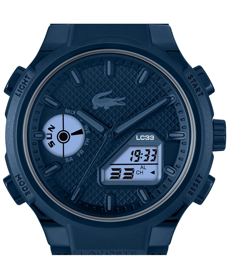 Lacoste Men's LC33 Navy Silicone Strap Watch, 44.8mm