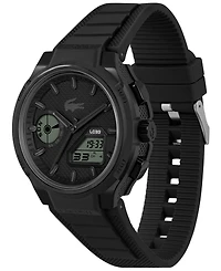 Lacoste Men's LC33 Black Silicone Strap Watch, 44.8mm