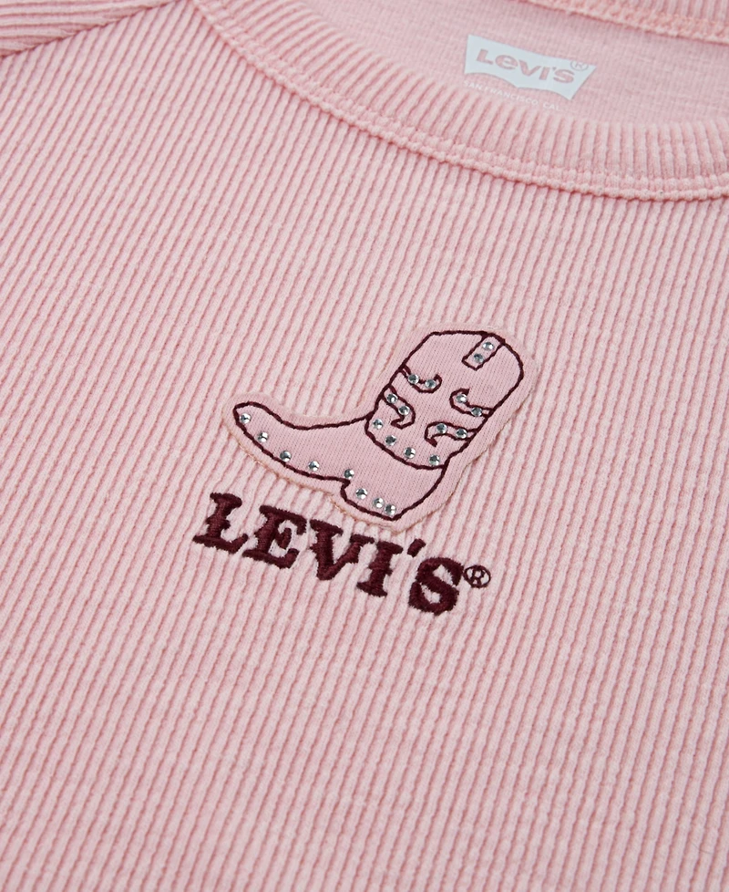 Levi's Big Girls Boot Applique Raglan Top