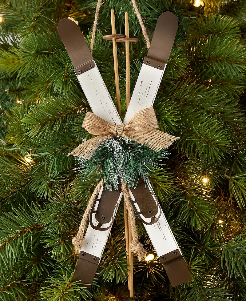 Holiday Lane Nordic Wonderland Skis Ornament, Macy's Exclusive