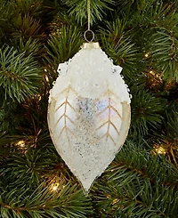 Holiday Lane Iced Delight Glass Frosted Drop Ornament, Macy's Exclusive