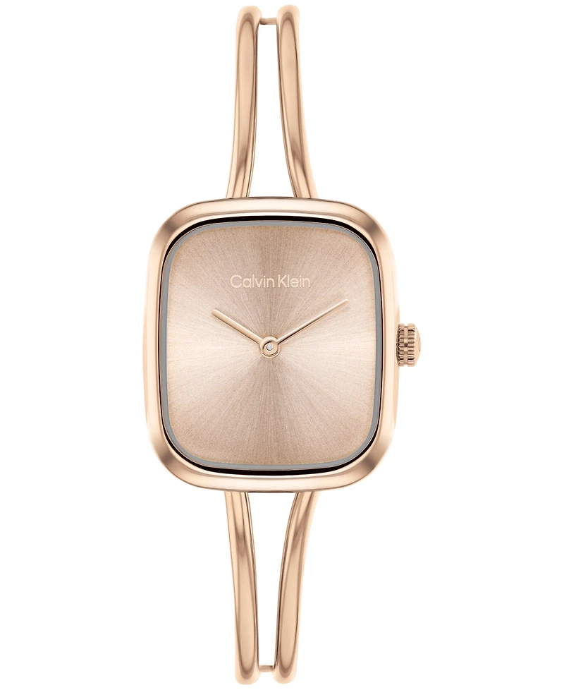 Calvin Klein Women's Ck Adore Rose Gold Tone Stainless Steel Bangle Bracelet Watch 20.8mm