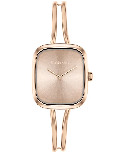 Calvin Klein Women's Ck Adore Rose Gold Tone Stainless Steel Bangle Bracelet Watch 20.8mm
