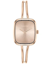 Calvin Klein Women's Ck Adore Rose Gold Tone Stainless Steel Bangle Bracelet Watch 20.8mm