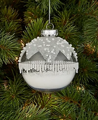 Holiday Lane Iced Delight Silver Ball Ornament, Macy's Exclusive