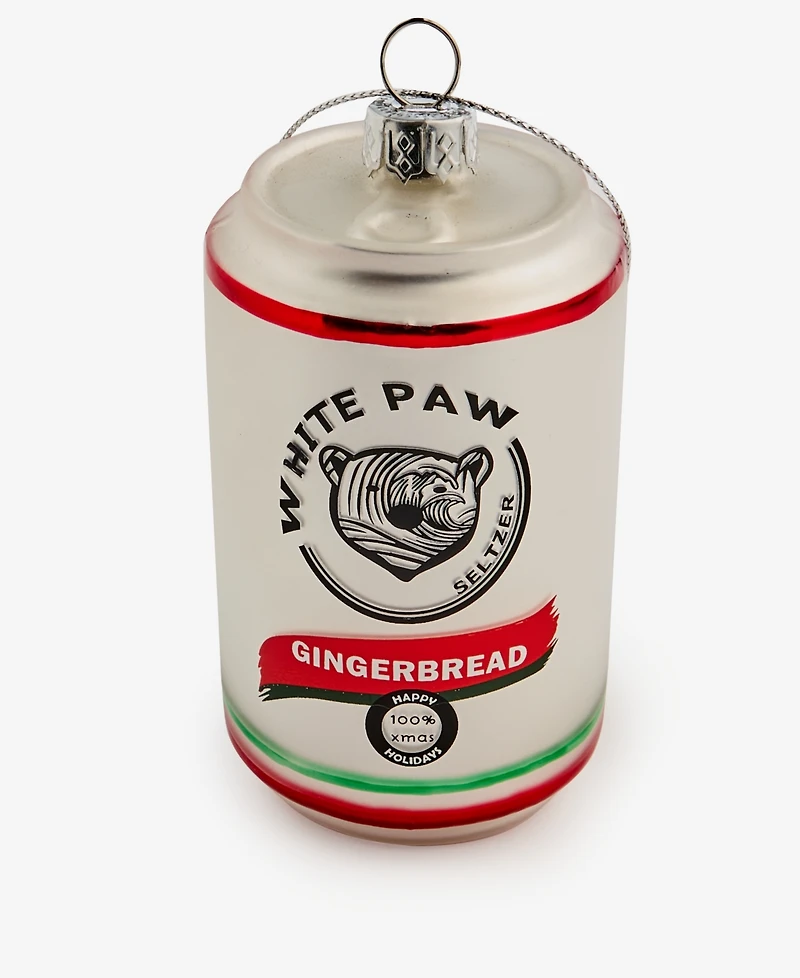 Holiday Lane Foodie and Spirits White Paw Can with Bear Ornament, Created for Macy's