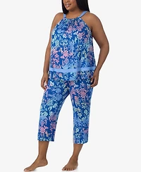 Ellen Tracy Plus Sleeveless Cropped Pajama Set