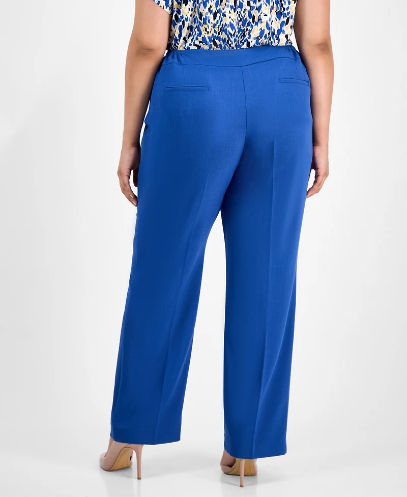 Kasper Plus Straight-Leg Pants