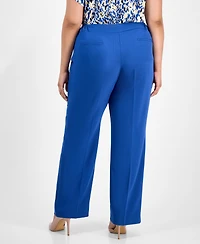 Kasper Plus Straight-Leg Pants