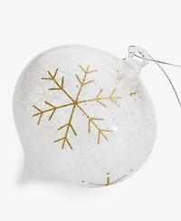 Holiday Lane Iced Delight Glass Snowflake Onion Ornament, Macy's Exclusive