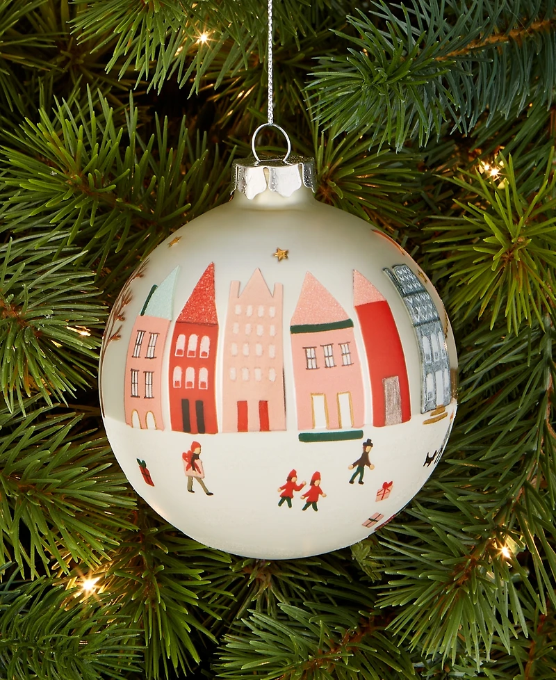 Holiday Lane Merry Magic Winter Town Ball Ornament, Macy's Exclusive