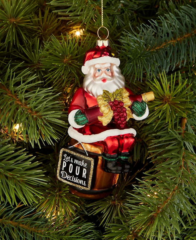 Holiday Lane Spirits Santa With Wine Ornament, Macy's Exclusive