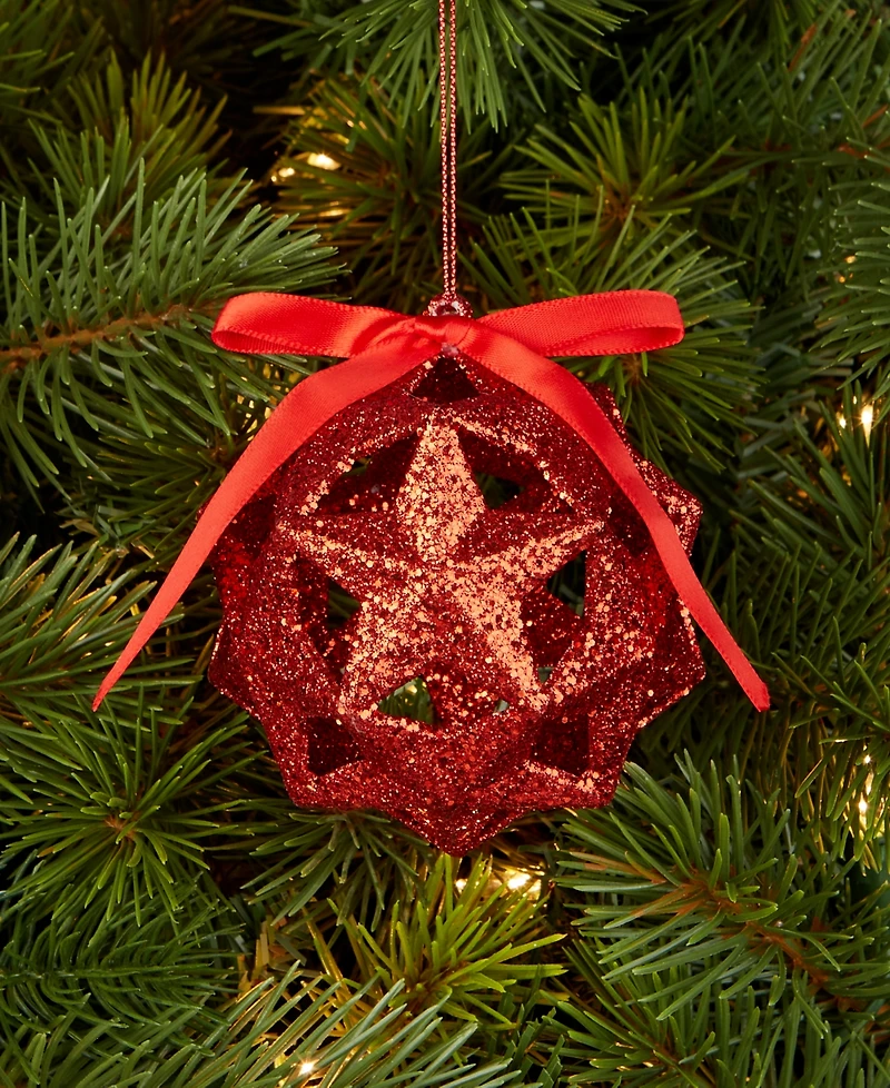 Holiday Lane Christmas Glitters Star Ball Ornament, Macy's Exclusive