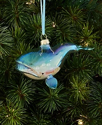 Holiday Lane Seaside Glass Whale Ornament, Macy's Exclusive