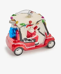 Holiday Lane Sports Glass Santa's Golf Cart Ornament, Macy's Exclusive