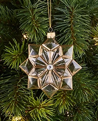 Holiday Lane Blessed Clear Glass Flower Ornament, Macy's Exclusive