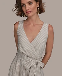 Donna Karan New York Women's Sleeveless V-Neck Midi Dress