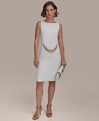 Donna Karan New York Women's Sleeveless Chain-Belt Sheath Dress