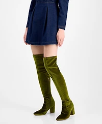 Smash Shoes Women's Malia Wide Calf Block Heel Over-The-Knee Boots - Extended Sizes Available