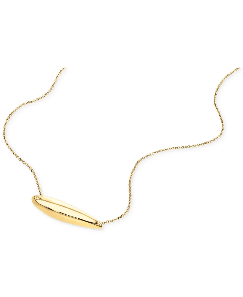 Calvin Klein Logo-Etched Sculpted Pendant Necklace, 16" + 2" extender