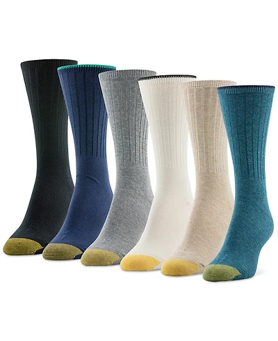 Gold Toe Women's 6-Pack Casual Ribbed Crew Socks