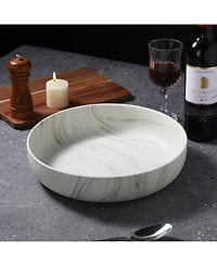 Lorren Home Trends Matte Marble Pattern Serving Bowl, 96-oz.