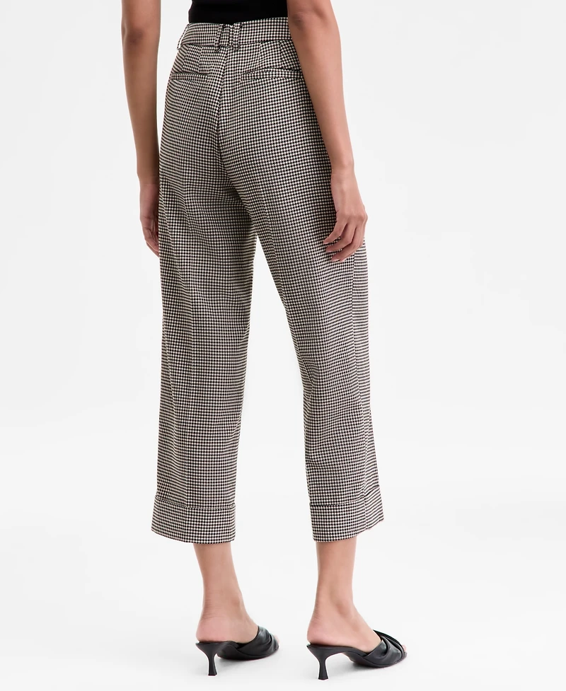 Anne Klein Women's Cropped Houndstooth Pants