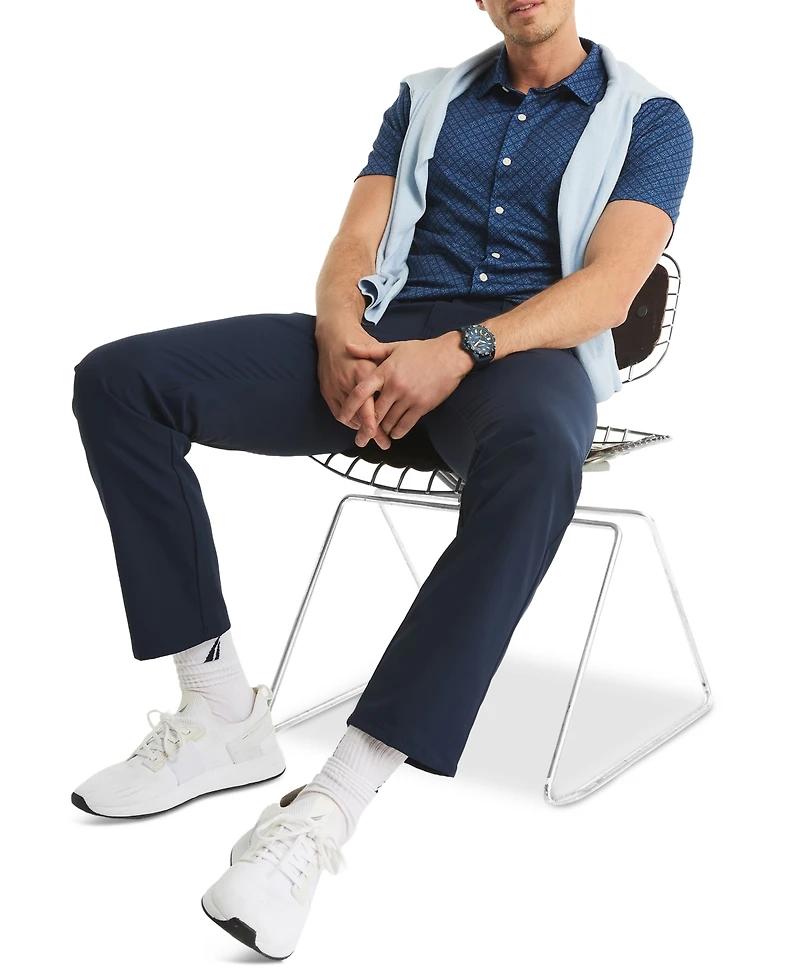 Nautica Men's Printed Classic-Fit Performance Button-Down Shirt