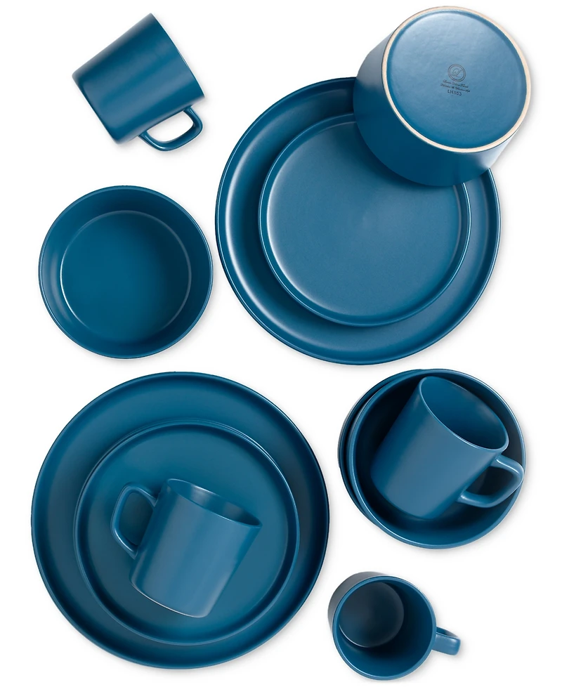 Lorren Home Trends Blue 16-Pc. Dinnerware Set, Service for 4