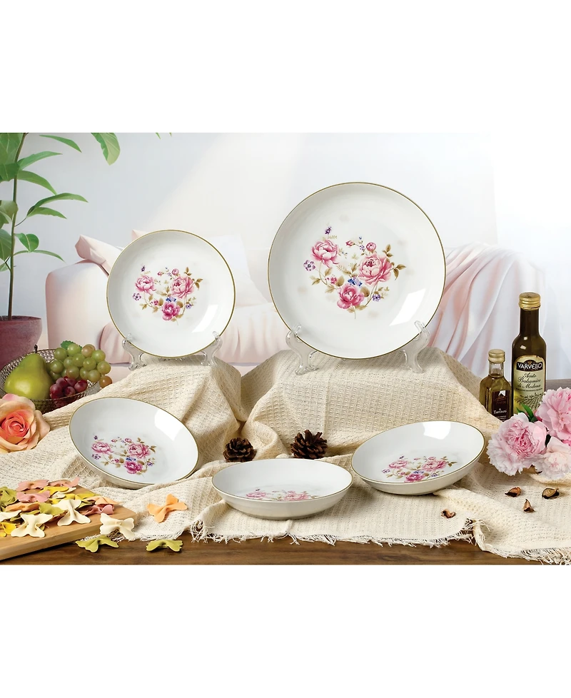 Lorren Home Trends Floral Bouquet 5-Pc. Pasta/All-Purpose Bowl Set