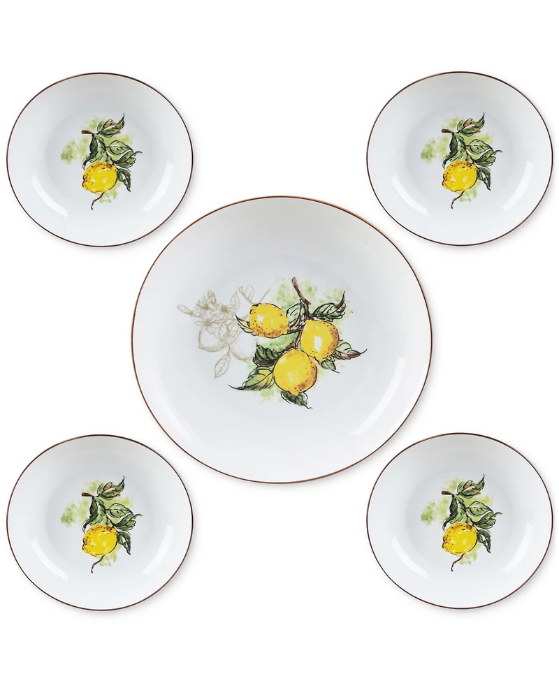 Lorren Home Trends Lemon 5-Pc. Pasta/All-Purpose Bowl Set