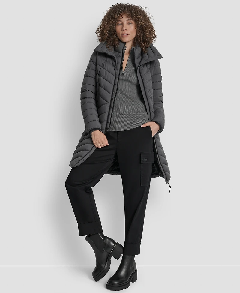 Dkny Women's Bibbed Packable Puffer Coat