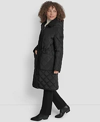 Dkny Women's Corduroy-Collar Quilted Anorak Coat
