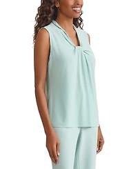 Kasper Women's Twisted V-Neck Sleeveless Top