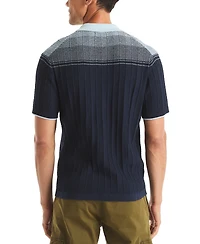 Nautica Men's Short Sleeve Button-Front Sweater
